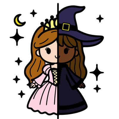 split princess and witch