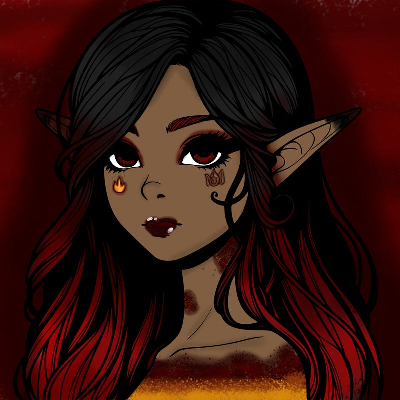 elf girl realistic dark fantasy