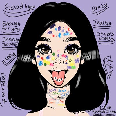 realistic girl with her tongue out