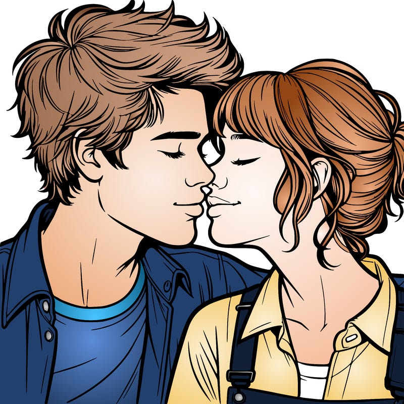 realistic teen boy and girl in love