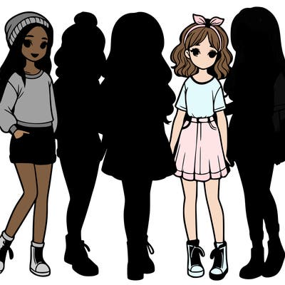 a group of five girls