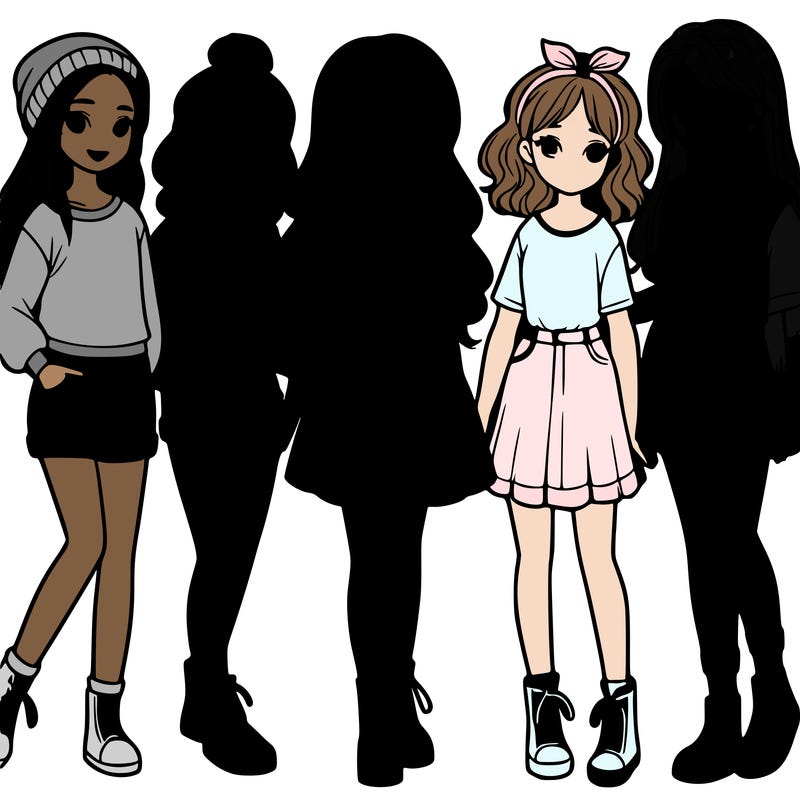 a group of five girls