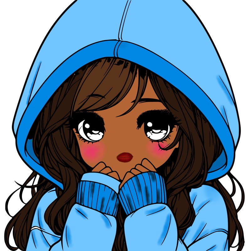 realistic shy girl with hoodie
