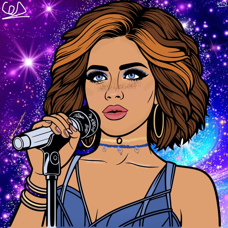 realistic looking female singer