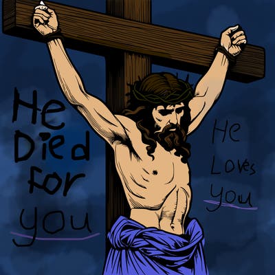 jesus realistic on the cross