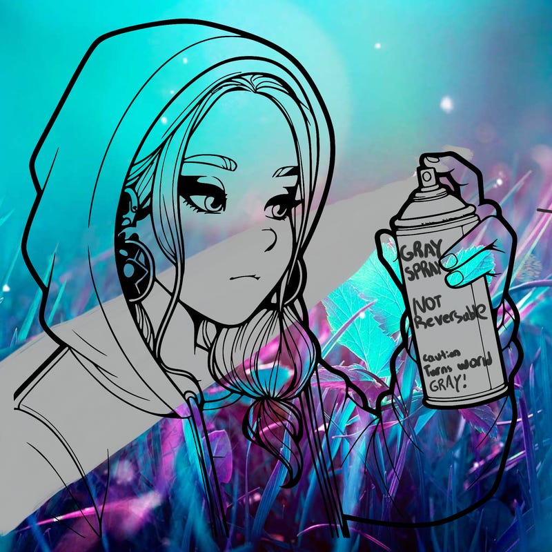 a realistic girl, spray painting