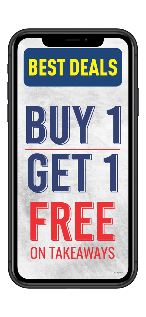 Biryani Blues Order Online - Biryani Blues app screenshot showing a Buy 1 Get 1 Free takeaway deal.