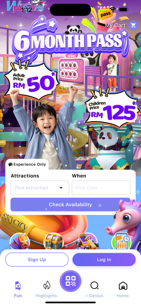 i-City SuperApp - i-City SuperApp dashboard featuring theme park ticket promotions and booking options