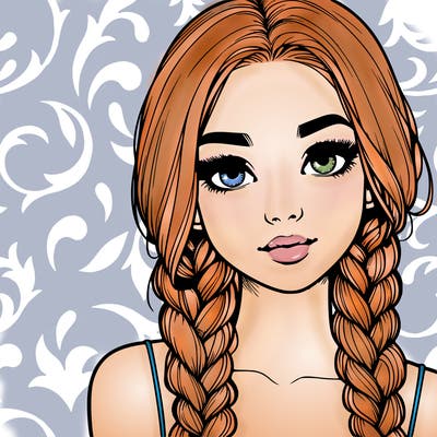 realistic girl with braids