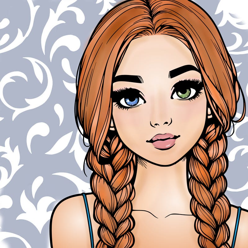 realistic girl with braids