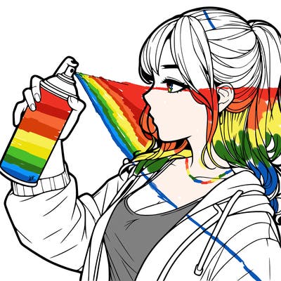 a realistic girl spray, painting