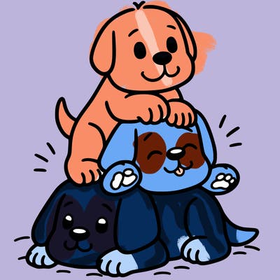 puppy’s doing a doggy pile