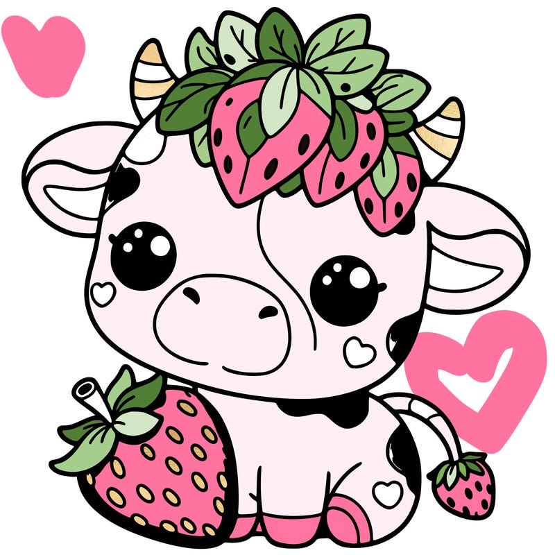 cute strawberry cow