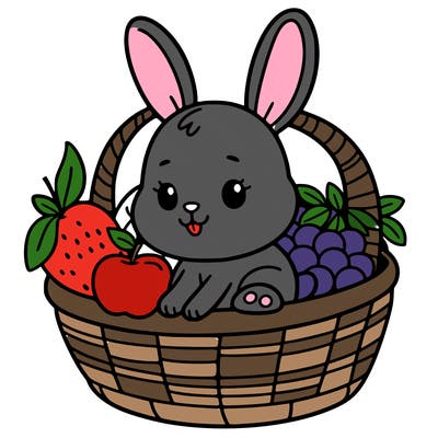 bunny in a fruit basket