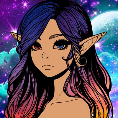 elf girl realistic dark fantasy
