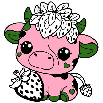 cute strawberry cow