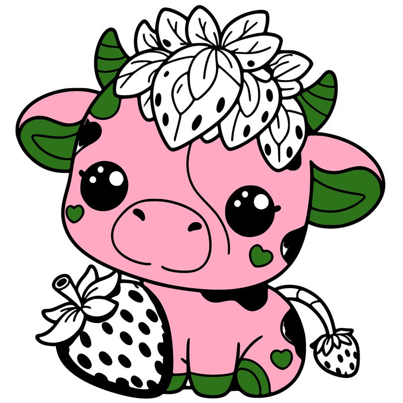 cute strawberry cow