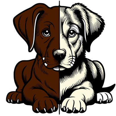 realistic dog split picture