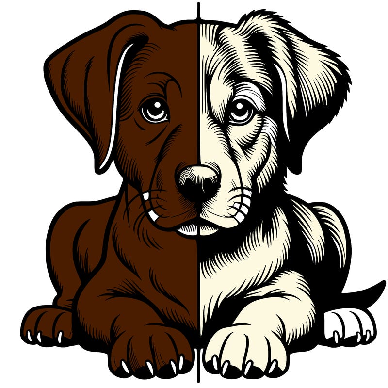 realistic dog split picture