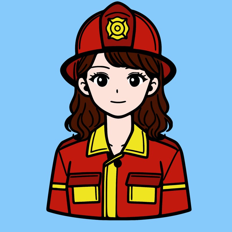 woman dressed as a firefighter
