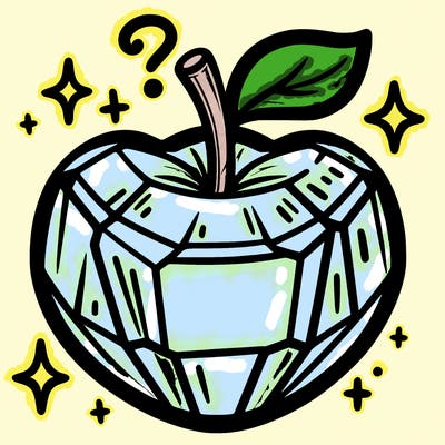 very shiny crystal apple