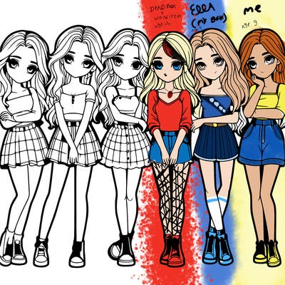 a group of girls realistic