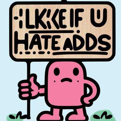 sign that says like if u hate adds
