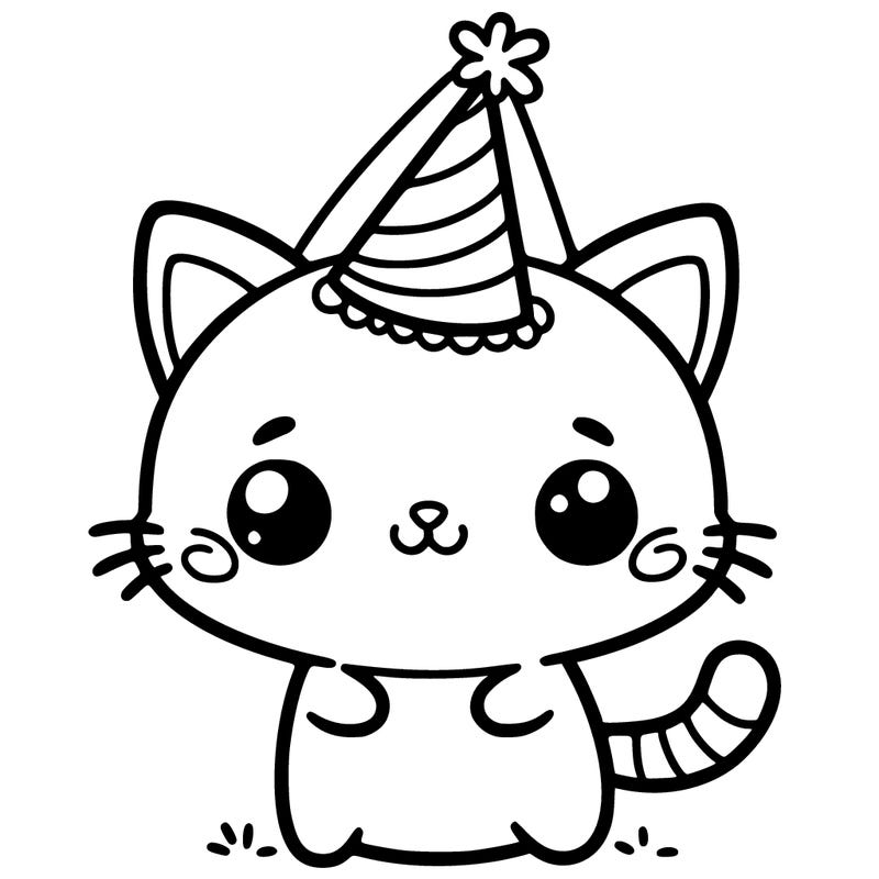 cute cat wearing a party hat