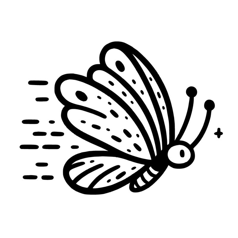 simple butterfly flying