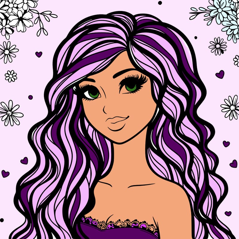 pretty woman with long wavy hair