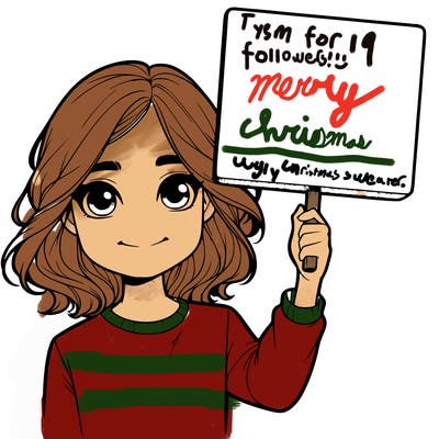 realistic girl holding up a sign