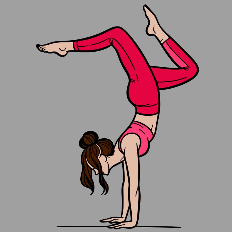 a woman doing a handstand