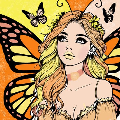 butterfly fairy realistic girl