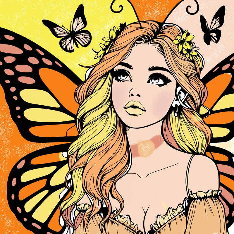 butterfly fairy realistic girl