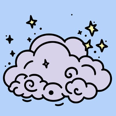 pink starry cloud sky