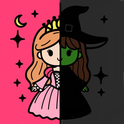 split princess and witch