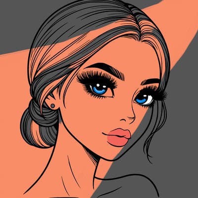 realistic girl with lashes