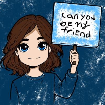 realistic girl holding up a sign