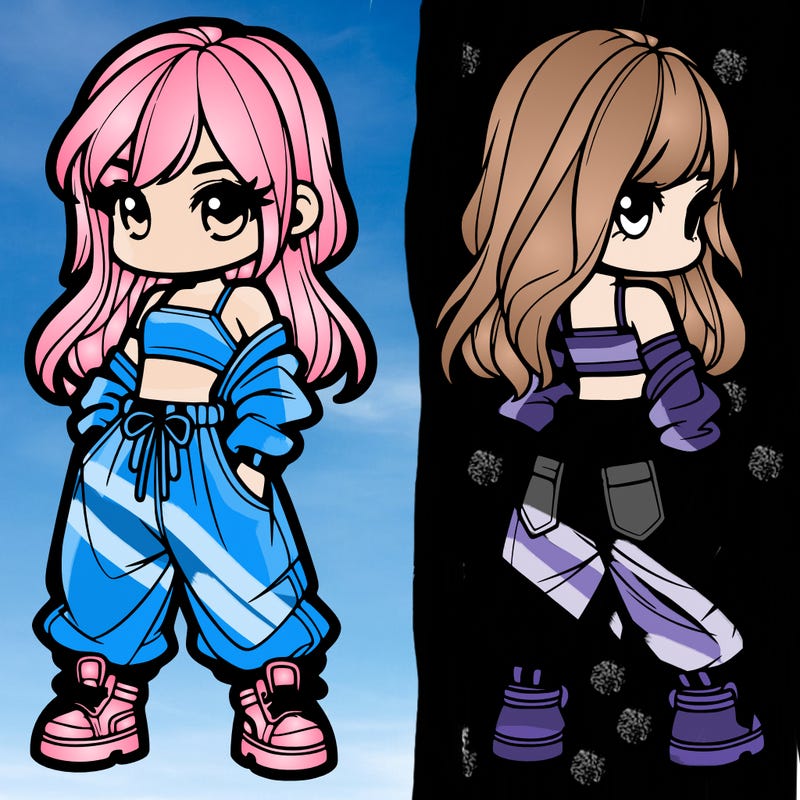 girl in crop top and baggy pants