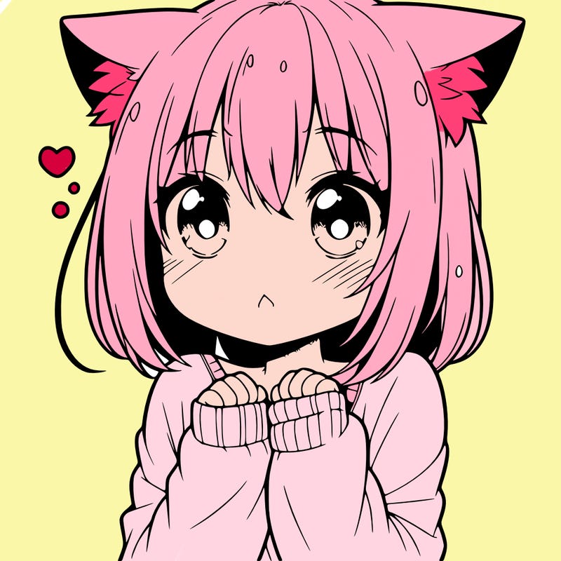 shy anime catgirl
