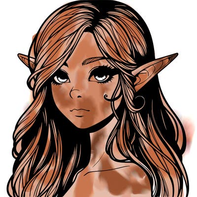 elf girl realistic dark fantasy