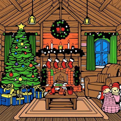 christmas house interior