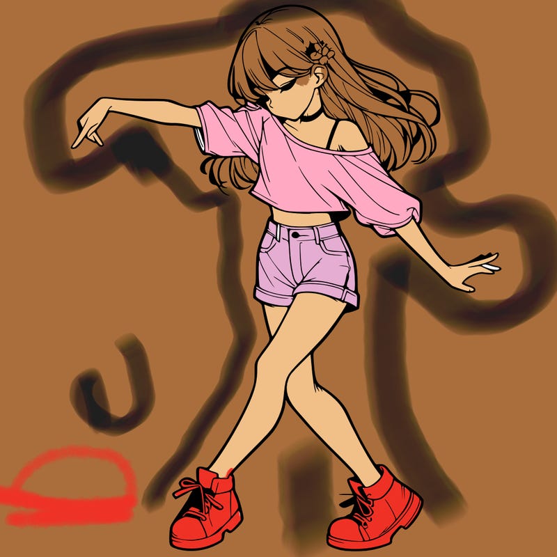 realistic girl danceing