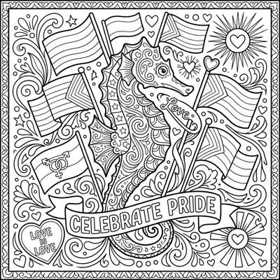 Dive into a vibrant celebration of love and diversity with this unique Reidi Seahorse coloring page. Featuring intricate patterns and empowering Pride symbols, it offers a joyful and meaningful coloring experience for all.