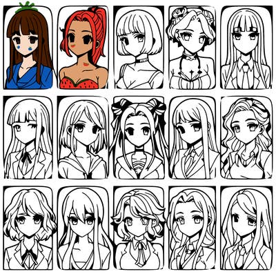 girls that look diffrent anime