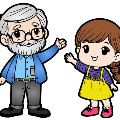 a grandpa and his granddaughter
