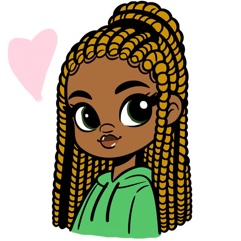 black girl with braids
