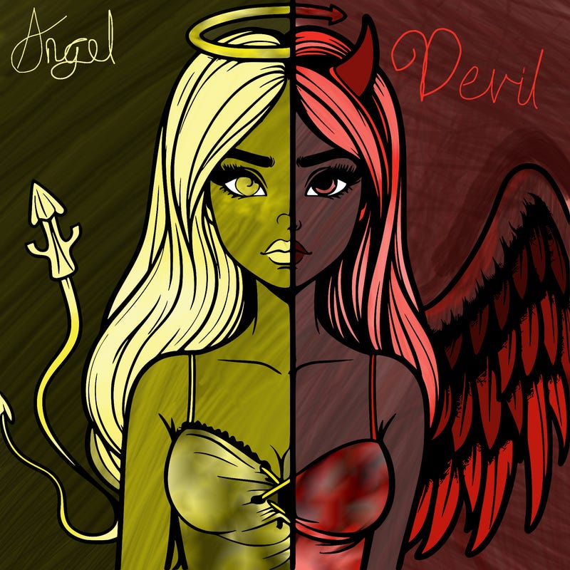 devil vs angel realistic girl