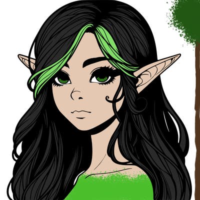 elf girl realistic dark fantasy