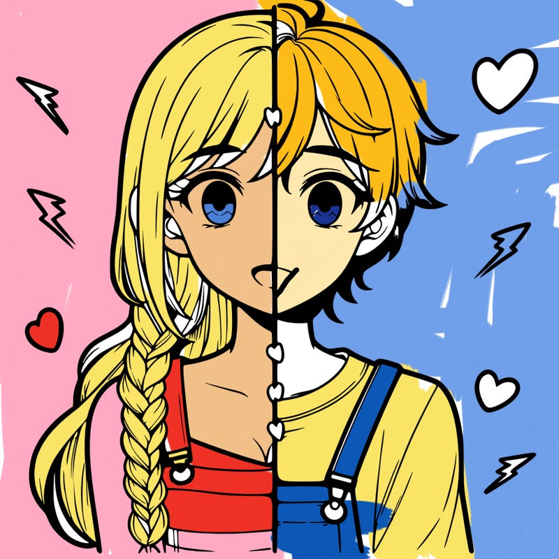 realistic girl boy split